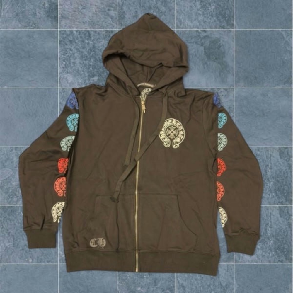 Chrome Hearts Brown Hoodie with Multicolor Accents
